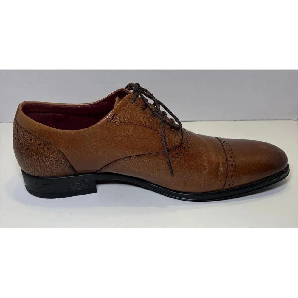 Stacy Adams Shoes Men's Size 12 Brown Leather Cap Toe Dress Oxford Memory Foam